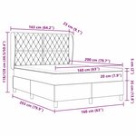 vidaXL Lit à ressorts avec matelas gris foncé  160x200 cm  velours