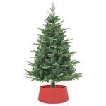 vidaXL Jupe de sapin de Noël rouge Ø56x23 cm plastique