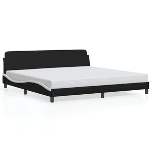 vidaXL Cadre de lit Dover noir et blanc 200x200 cm similicuir