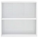 Vidaxl bibliothèque à 2 niveaux blanc brillant 80x30x76 5 cm aggloméré