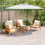 Ensemble Bistro 5 Pièces vidaXL avec Coussins en Bois d'Acacia Solide