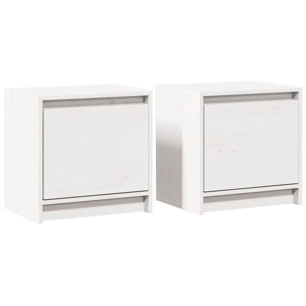 vidaXL Tables de chevet 2 Pièces Blanc 40x30 5x40 cm Bois de pin massif