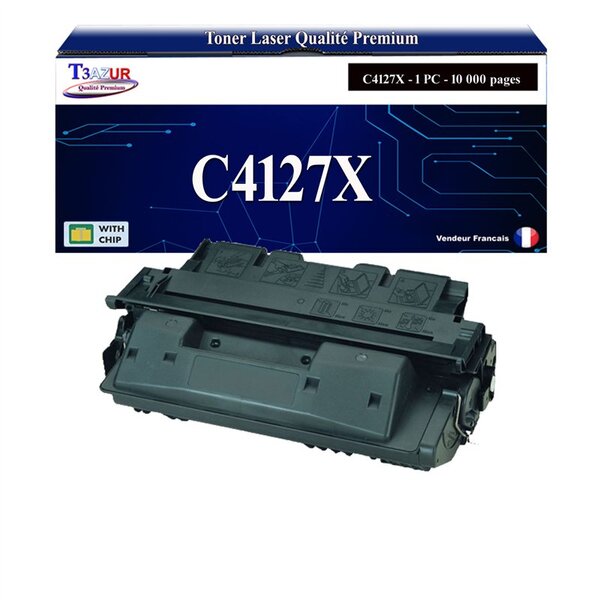 T3AZUR -Toner compatible avec HP C4127X / C8061X (27X/61X) pour HP Laserjet 4000  4000N  4000SE  4000T  4000TN  4050  4050DN  4050N  4050SE