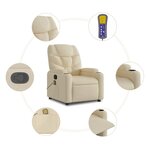 vidaXL Fauteuil de massage inclinable Crème Tissu