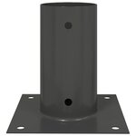 vidaXL Ancre ronde au sol 4 Pièces Anthracite 15 x 15 x 15 cm métal