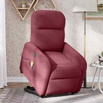 vidaXL Fauteuil inclinable de massage électrique Rouge bordeaux Tissu