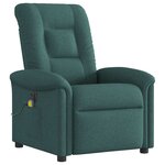 vidaXL Fauteuil de massage inclinable électrique Vert foncé Tissu