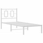 vidaXL Cadre de lit métal sans matelas avec tête de lit blanc 75x190cm