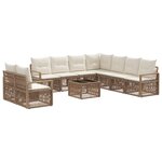vidaXL Ensemble de canapé de jardin 10 Pièces Beige polyrotin