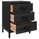 vidaXL Table de chevet Noir 40x30x55 cm Bois de pin massif