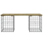 vidaXL Banc de jardin design gabion 103x31x42 cm bois de pin imprégné