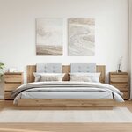 vidaXL Tables de chevet 2 Pièces chêne artisanal bois d'ingénierie