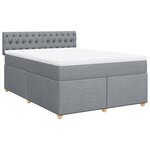 vidaXL Sommier à lattes de lit avec matelas Gris clair 160x200cm Tissu