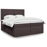 vidaXL Sommier à lattes de lit avec matelas Marron foncé 200x200 cm