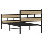 vidaXL Cadre de lit en métal sans matelas chêne sonoma 100x200 cm