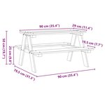 vidaXL Table avec bancs pour enfants IRUN 90x79 5x50 cm bois massif