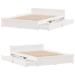 vidaXL Cadre de lit sans matelas blanc 140x200 cm bois de pin massif