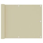 vidaXL Écran de balcon Crème 75x500 cm Tissu Oxford