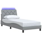 vidaXL Cadre de lit avec LED sans matelas gris clair 80x200 cm tissu