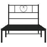 vidaXL Cadre de lit métal sans matelas avec tête de lit noir 75x190 cm