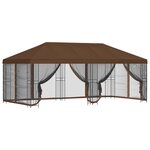 vidaXL Gazebo avec murs latéraux 6 x 3 m Marron Polyester et Acier 190