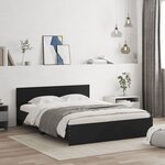vidaXL Cadre de lit sans matelas noir 140x190 cm