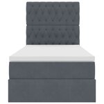 vidaXL Lit avec rangement et matelas Gris foncé 90 x 190 cm Velours