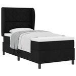 vidaXL Lit à ressorts avec matelas Noir 100 x 200 cm tissu