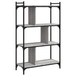 vidaXL Bibliothèque à 4 niveaux sonoma gris 76x32x123 cm