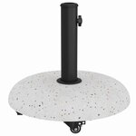 vidaXL Pied de parasol Blanc et Noir 45 x 45 x 40 cm Béton et Métal