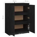 vidaXL Buffet Noir 60x36x84 cm Bois de pin massif