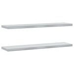 vidaXL Étagères murales 2 Pièces 100x23 5x3 cm argenté acier inoxydable