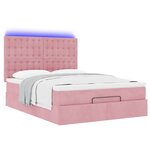 VidaXL Cadre de lit ottoman avec matelas rose 140x200 cm velours