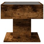 vidaXL Table basse avec LED chêne fumé 50x50x45 cm bois d'ingénierie