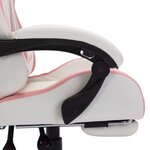 vidaXL Fauteuil de jeux vidéo avec LED RVB Rose et blanc Similicuir