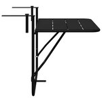 vidaXL Table Suspendue de Balcon Noir 60 x 39 x 65 cm Acier