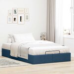 vidaXL Cadre de lit ottoman sans matelas bleu 120x190 cm tissu
