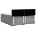 vidaXL Sommier à lattes de lit avec matelas Gris clair 200x200cm Tissu