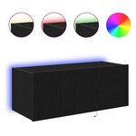 vidaXL Meuble TV mural Chêne noir 80 x 35 x 31 cm Bois d'ingénierie