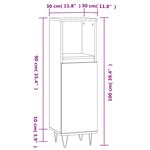 vidaXL Armoire de salle de bain blanc brillant 30x30x100 cm