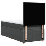 vidaXL Sommier à lattes de lit avec matelas Gris foncé 80x200 cm Tissu