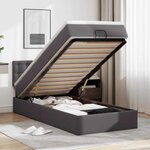 VidaXL Cadre de lit ottoman avec matelas gris 90x200 cm similicuir
