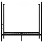 vidaXL Cadre de lit à baldaquin sans matelas noir métal 90x200 cm