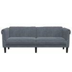 vidaXL Canapé à 3 places gris foncé velours