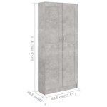 vidaXL Bibliothèque Gris béton 82 5x30 5x185 5 cm Bois d'ingénierie
