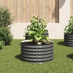 vidaXL Lit surélevé de jardin 80x80x44 cm Acier galvanisé Gris