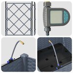 vidaXL Pots de jardin Gris clair 40 x 40 x 126 cm Acier