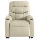 vidaXL Fauteuil inclinable électrique crème similicuir