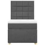 vidaXL Sommier à lattes de lit avec matelas Gris foncé 80x200 cm Tissu