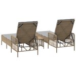vidaXL Ensemble de chaises longues Ensemble de 3 Beige Rattan PE  métal